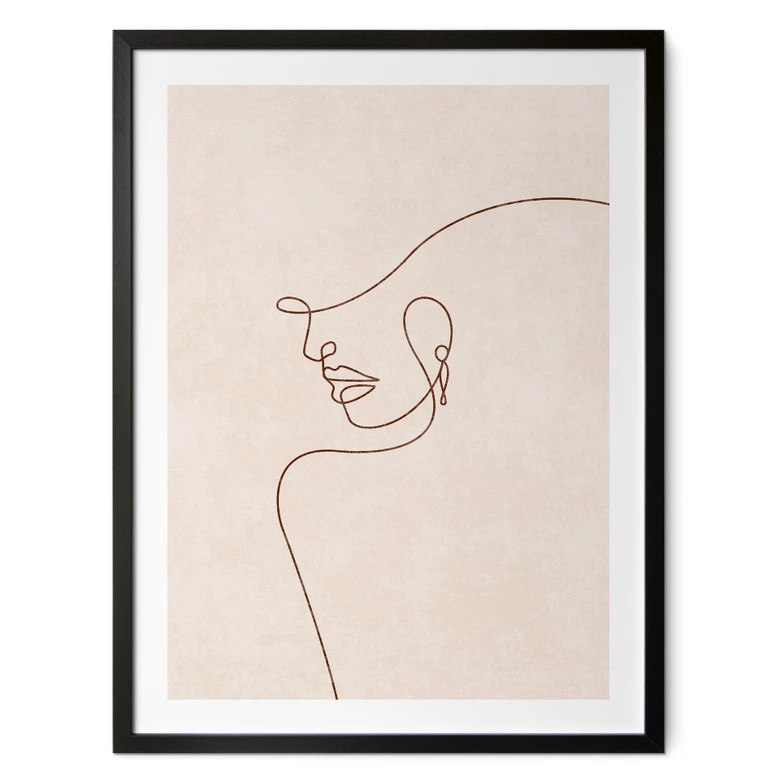 Poster Zarte Konturen einer Frau - Line Art - Tunaboylu 