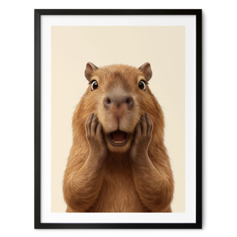 Poster Överraskad Capybara 