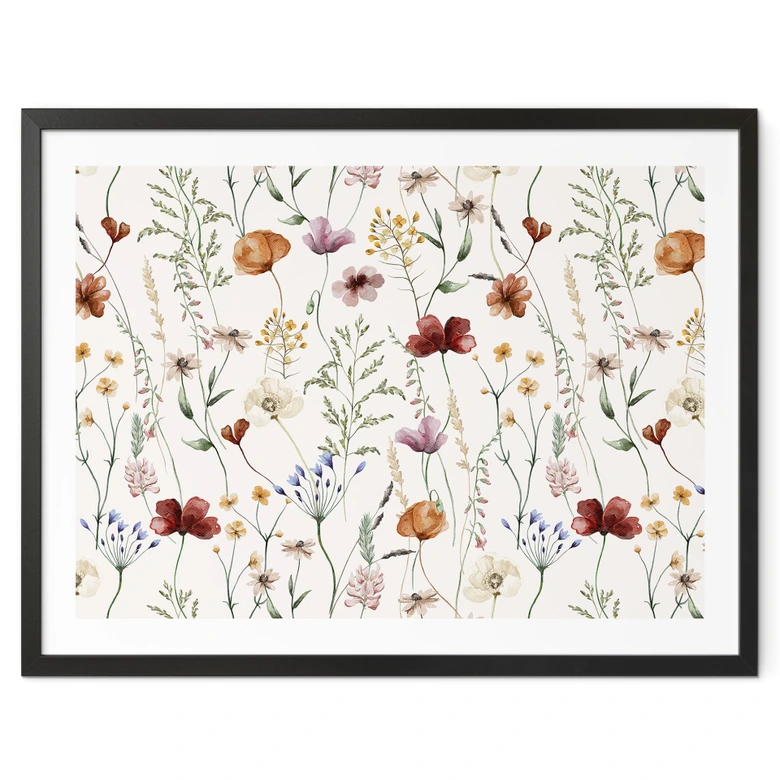 Plakat z kolorowymi polnymi kwiatami - UN Designs 