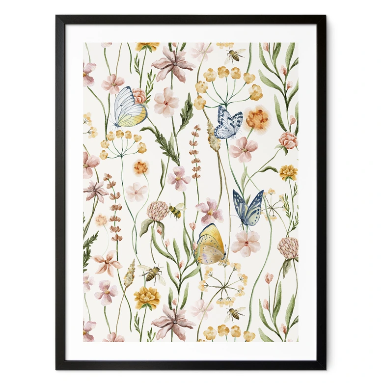 Poster Lenteweide met vlinders - UN Designs 