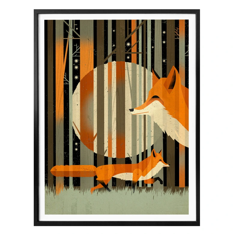 Poster Braun - Midnight Foxes 
