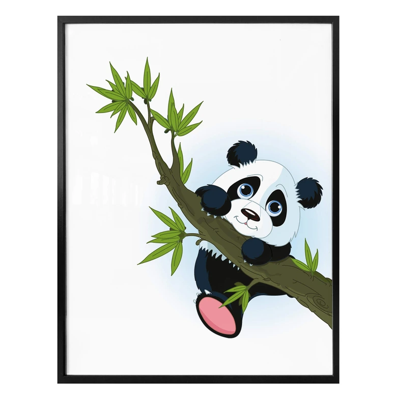 Poster Kletternder Panda 