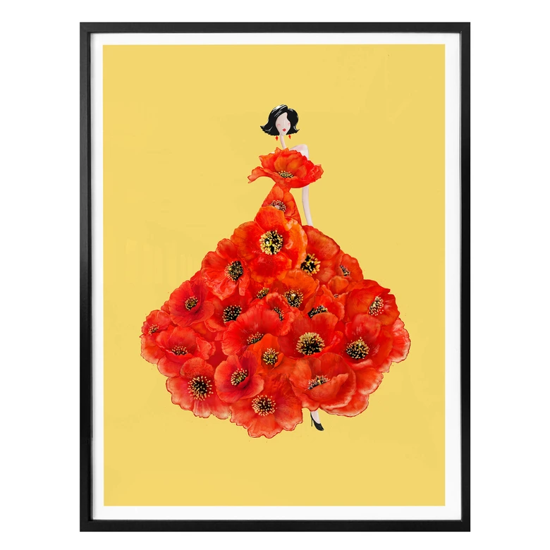 Póster Korenkova - Fashion Poppies amarillo 