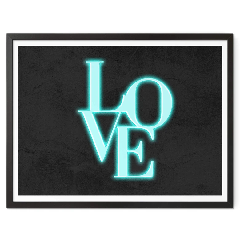 Poster LOVE Ecriture moderne - Lumière néon 