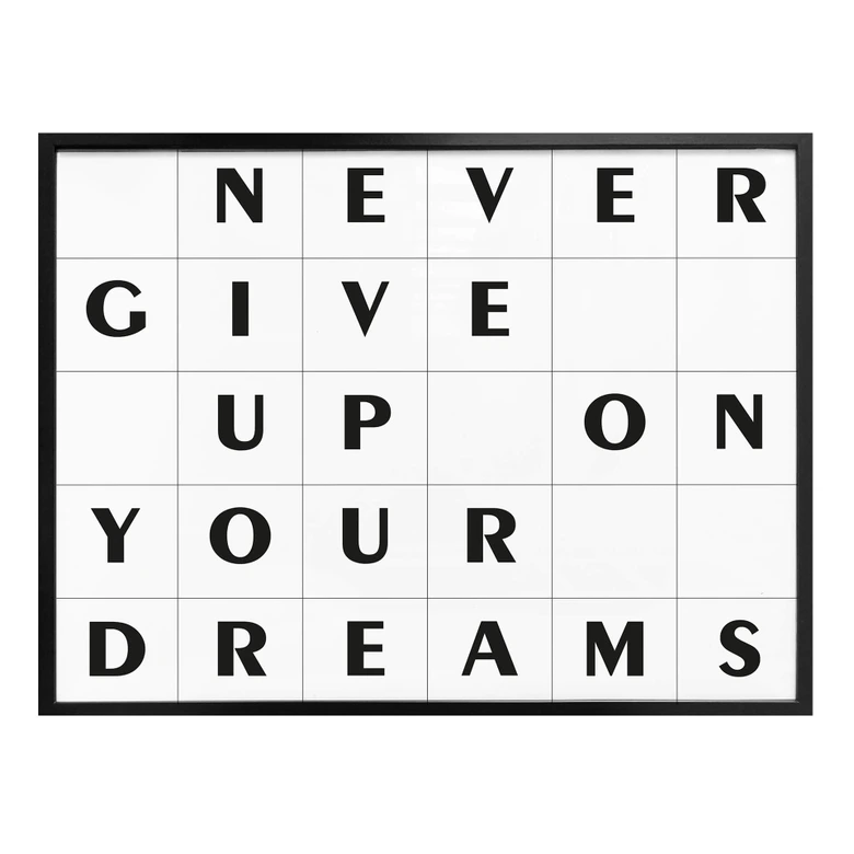 Poster mit Raster - Never give up on your dreams 