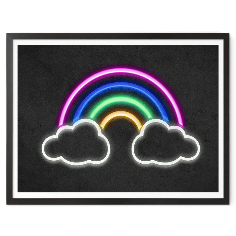 Poster Arc-en-ciel - néon 