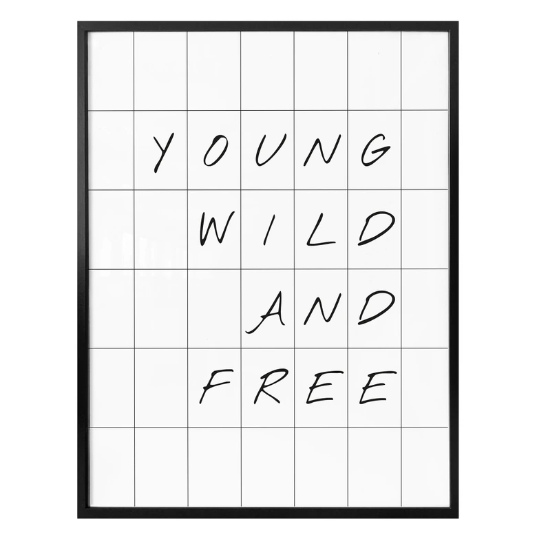 Poster mit Raster - Young wild and free 
