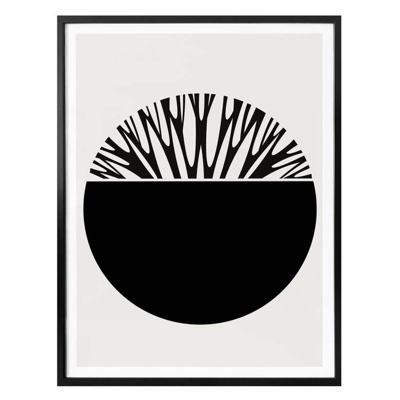 Plakat - Kubistika - Livets træ i sort 
