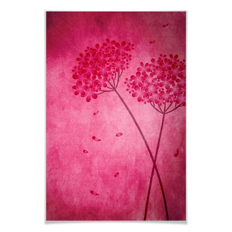 Poster Pinke Hortensie 