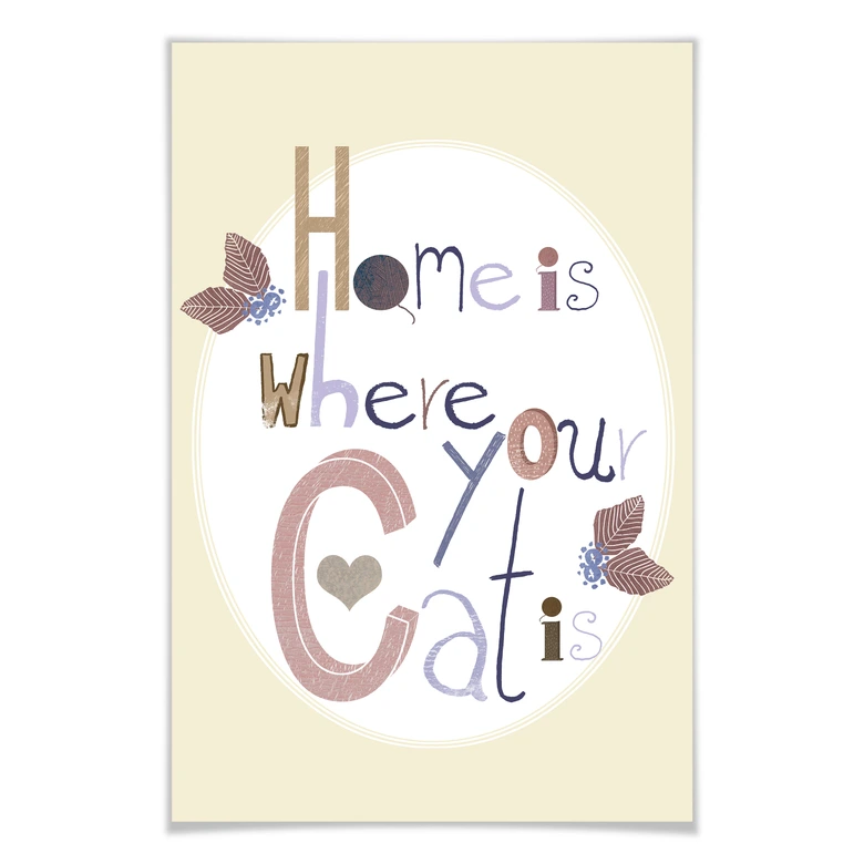 Poster Loske - Home is where your cat is 
