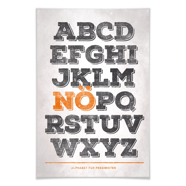 Poster Alphabet für Pessimisten 