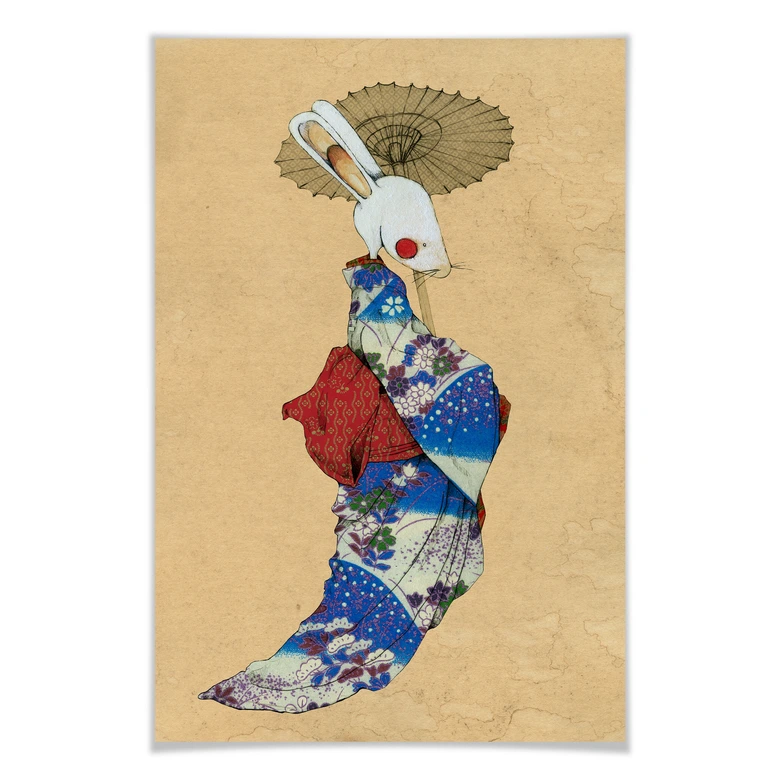 Poster Loske - Geisha Kaninchen 01 