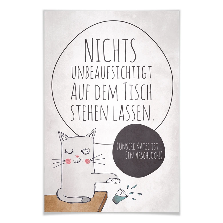 Poster Nichts unbeaufsichtigt stehen lassen 