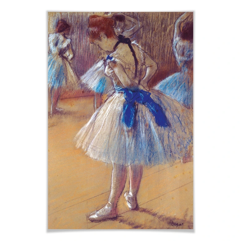 Poster Degas - Tänzerin beim Binden der Schleife 