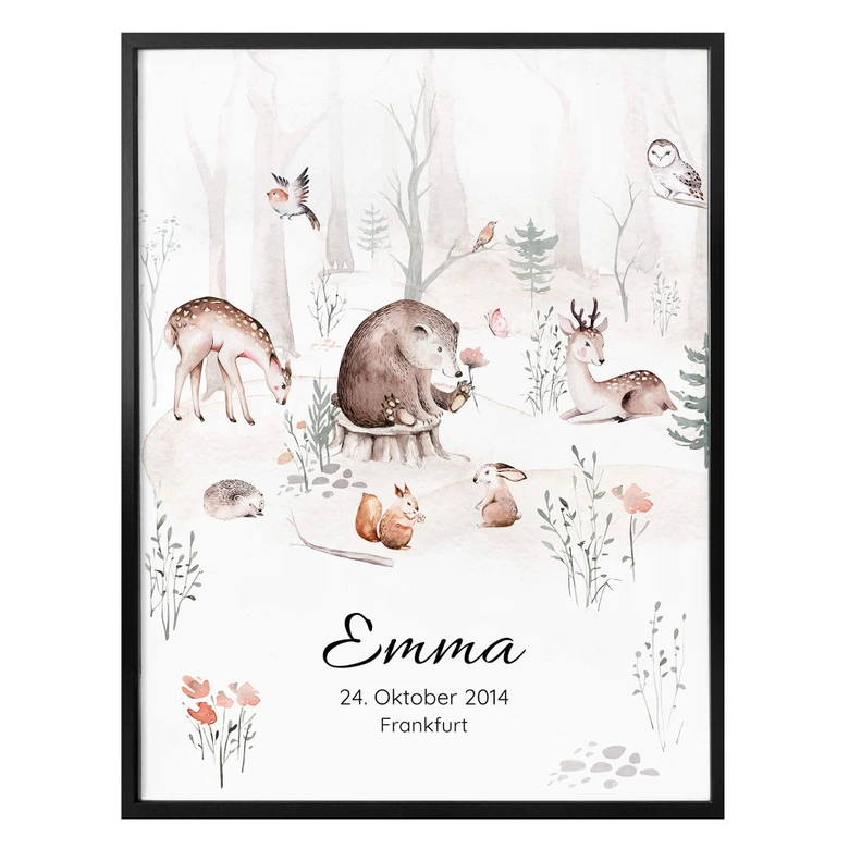 Poster Kvilis - Foresta + testo personalizzato 