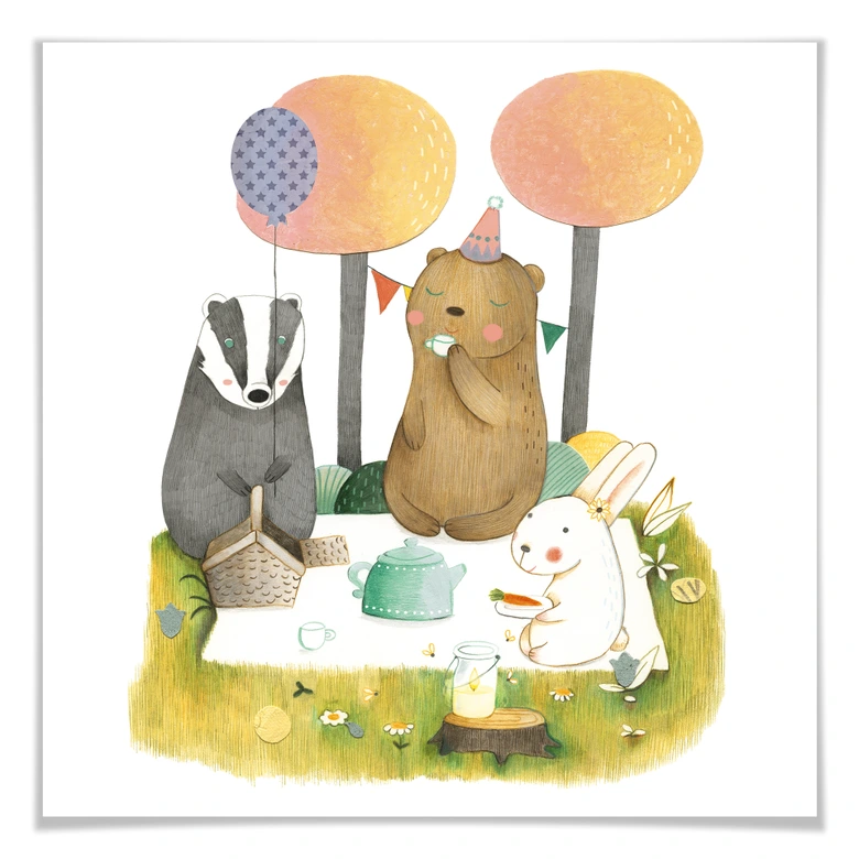 Poster Loske - Picknick zu dritt 