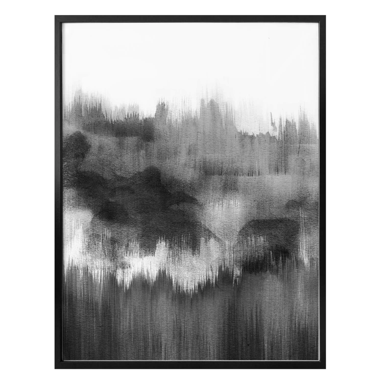 Póster Nouveauprints - Acuarela Pinceladas (negro) 