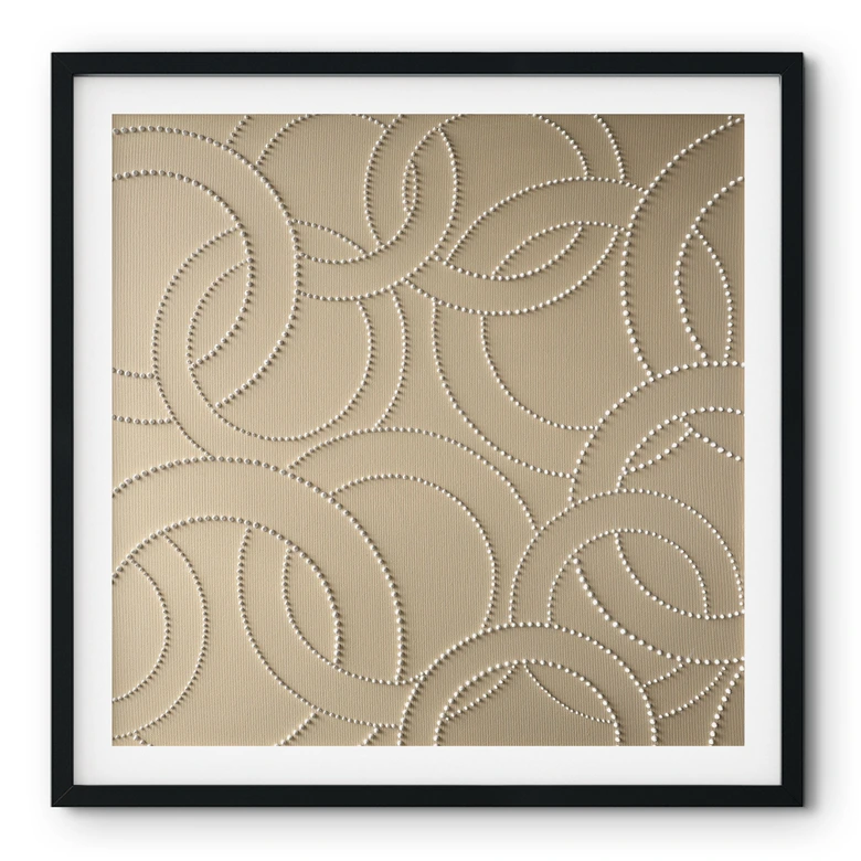 Poster Abstrakta ringar beige - Grande - Fyrkant 