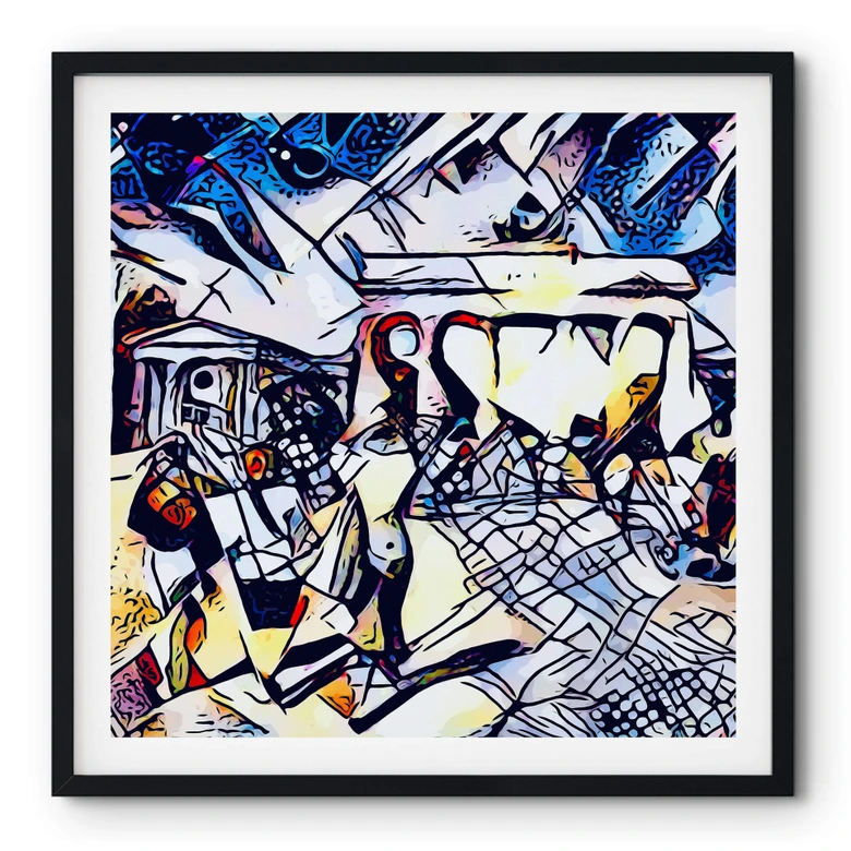 Poster Zamart - Kandinsky trifft Berlin Himmelblau - Quadratisch 