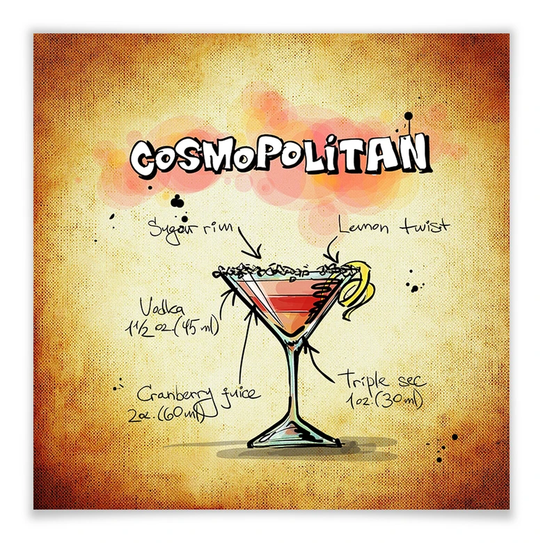 Poster Cosmopolitan - Recept 