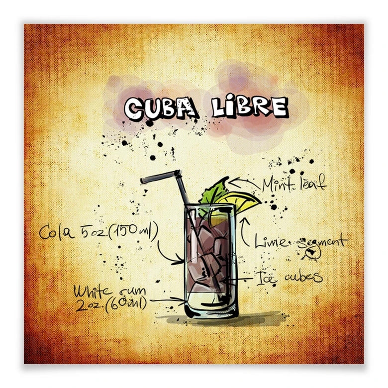 Poster Cuba Libre - Rezept 