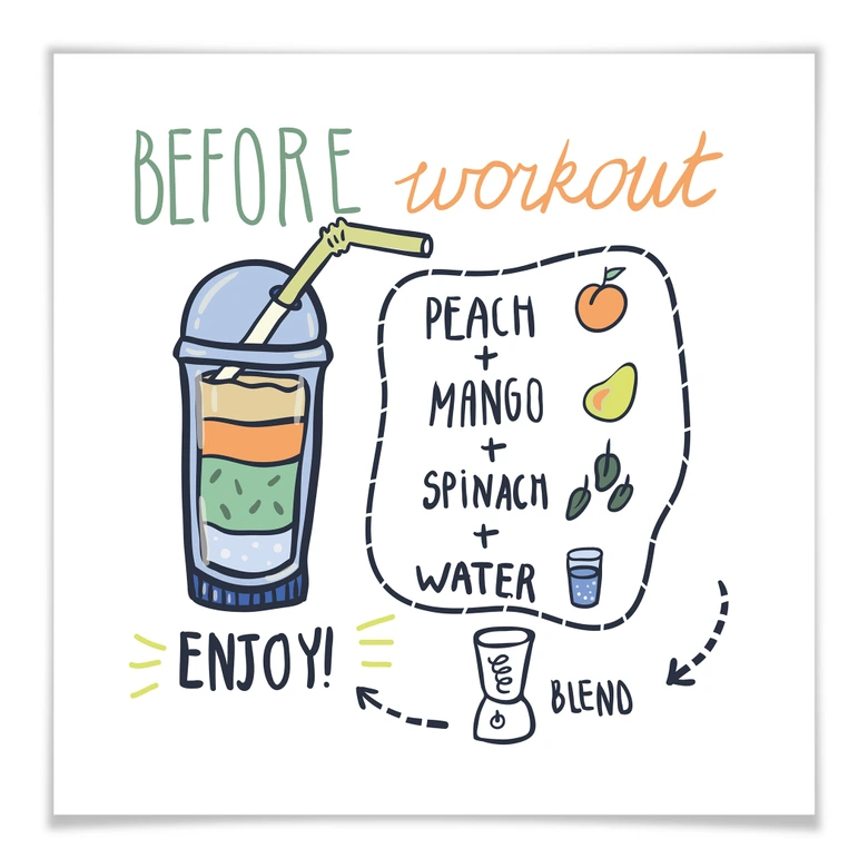 Poster Before Workout - quadratisch 