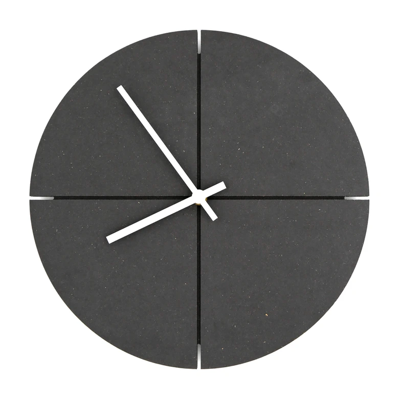 MDF Wanduhr schwarz lautlos - Rund Ø30 cm 