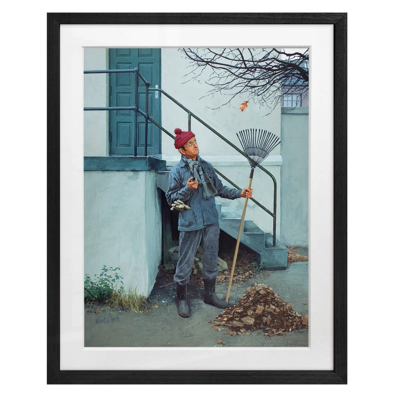 Fine Art Poster mit Passepartout Laubfall (1970) - Kurt Ard 