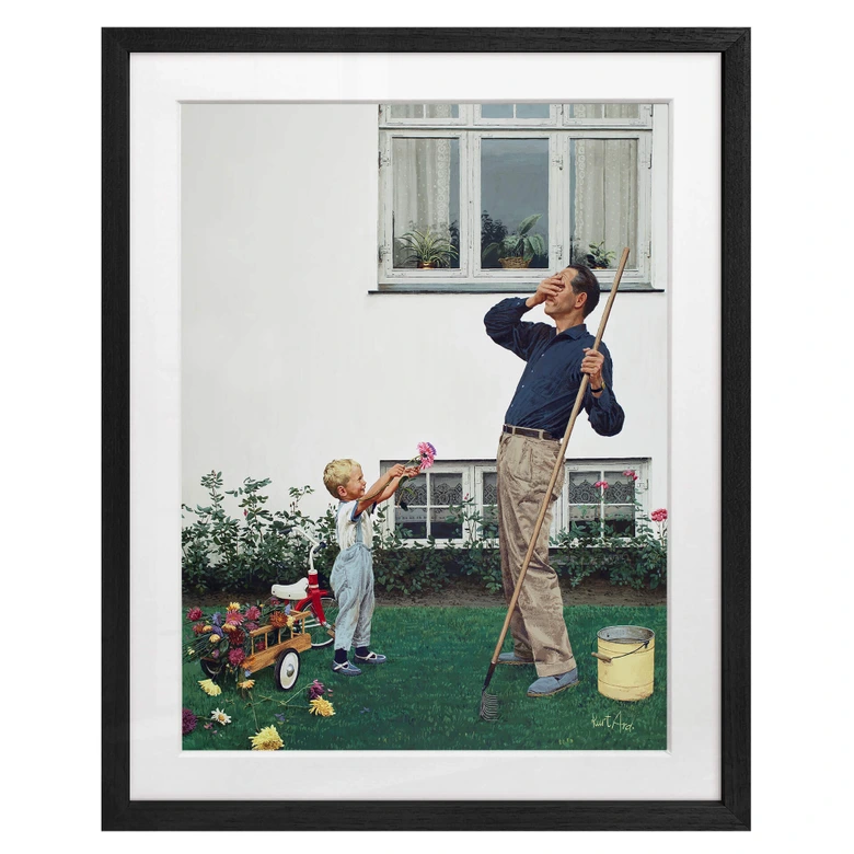 Fine Art Poster mit Passepartout Sag es mit Blumen (1963) - Kurt Ard 