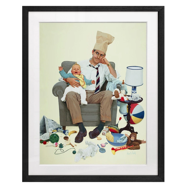 Fine Art Poster mit Passepartout Kurt Ard - Wo bleibt Mama denn (1960) 