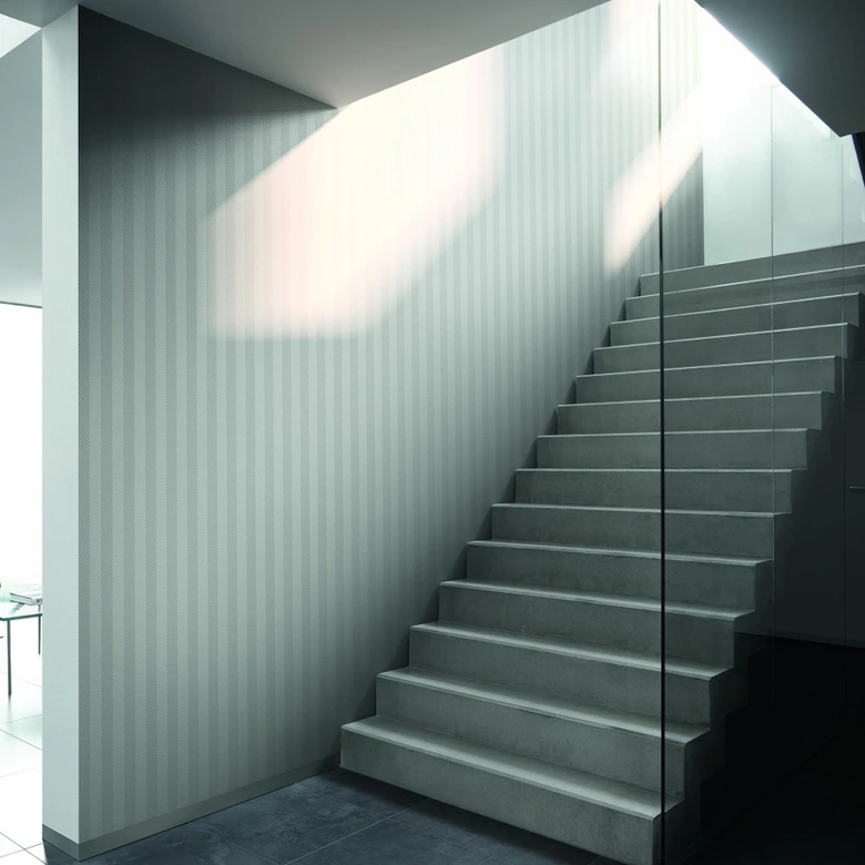 Unitapete, Mustertapete mit Struktur Bauhaus weiß 