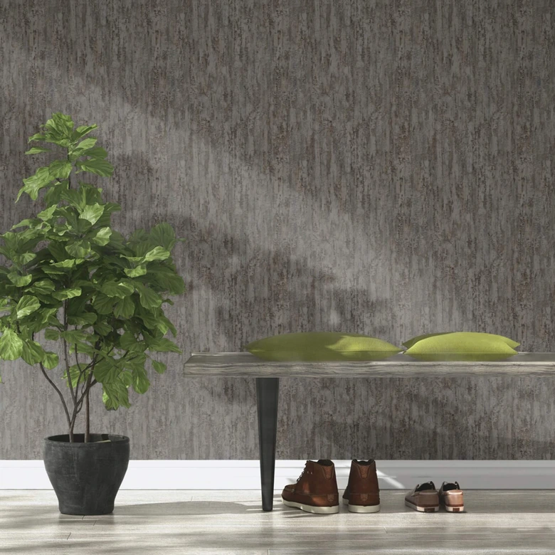 Rasch Vliestapete, Mustertapete Composition anthrazit 