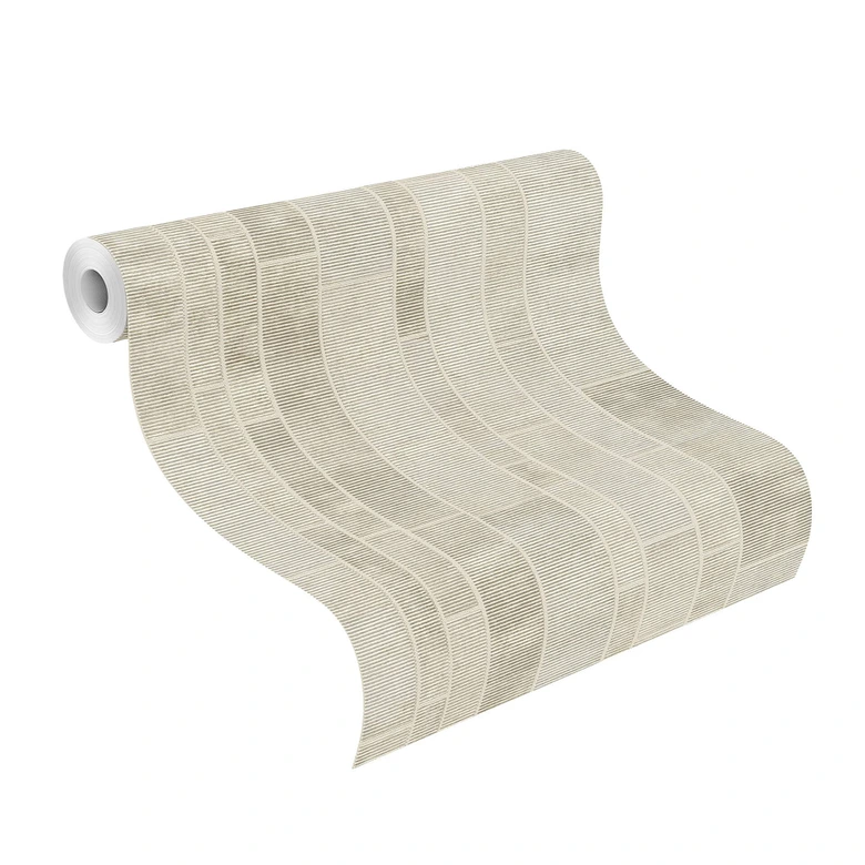 Rasch Vliestapete Factory IV in Fliesenoptik hellbeige 