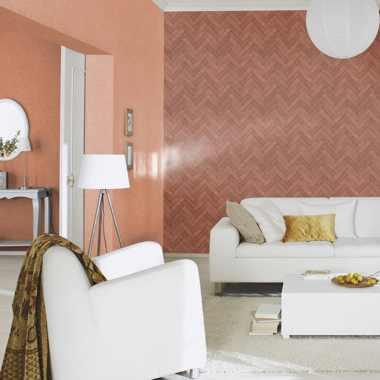 steen behang, steen effect behang Factory V rood 