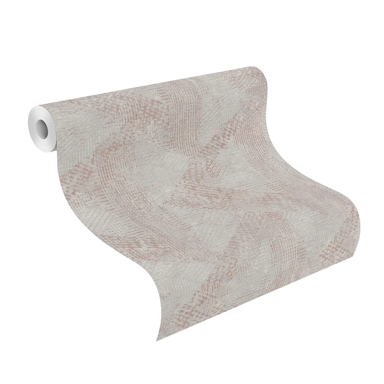Rasch Vliestapete Finca steingrau, misty rose, altrosa 