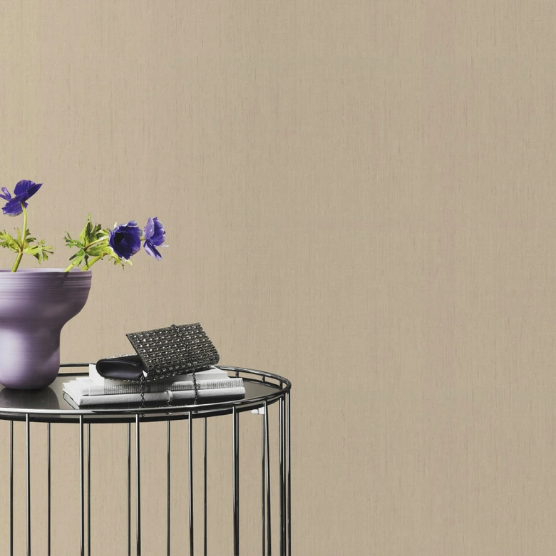 Rasch Vliestapete, Unitapete Indian Style dunkelbeige 
