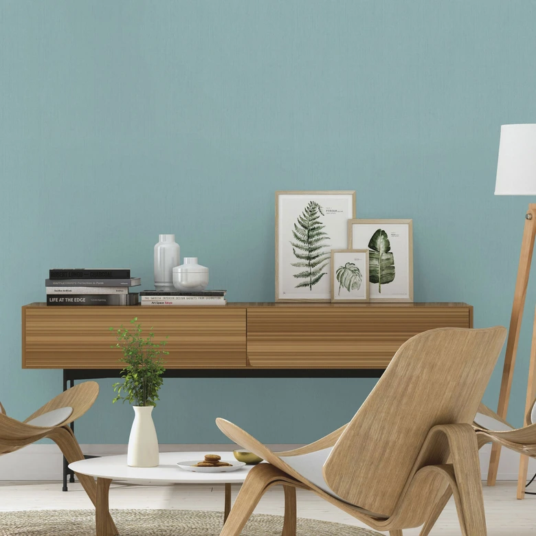 Rasch Vliestapete, Unitapete Indian Style hellblau 