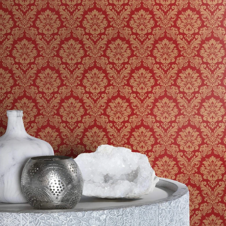 Rasch papier peint intissé, papier peint à motifs Trianon XIII rouge velours 