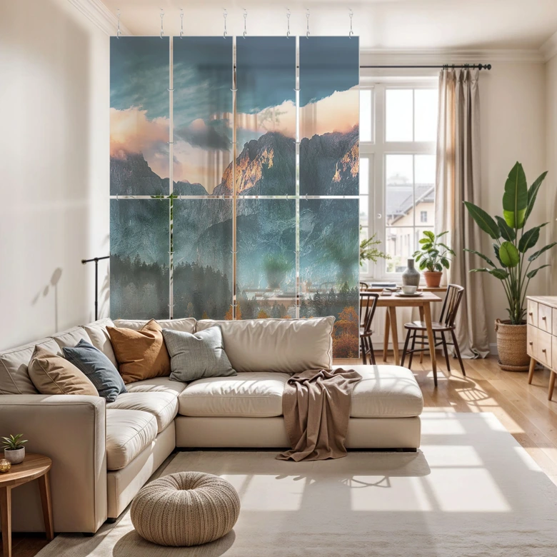 Raumteiler, Paravent, Sichtschutz hängend Herbstliche Landschaft am Gipfel Triglav 