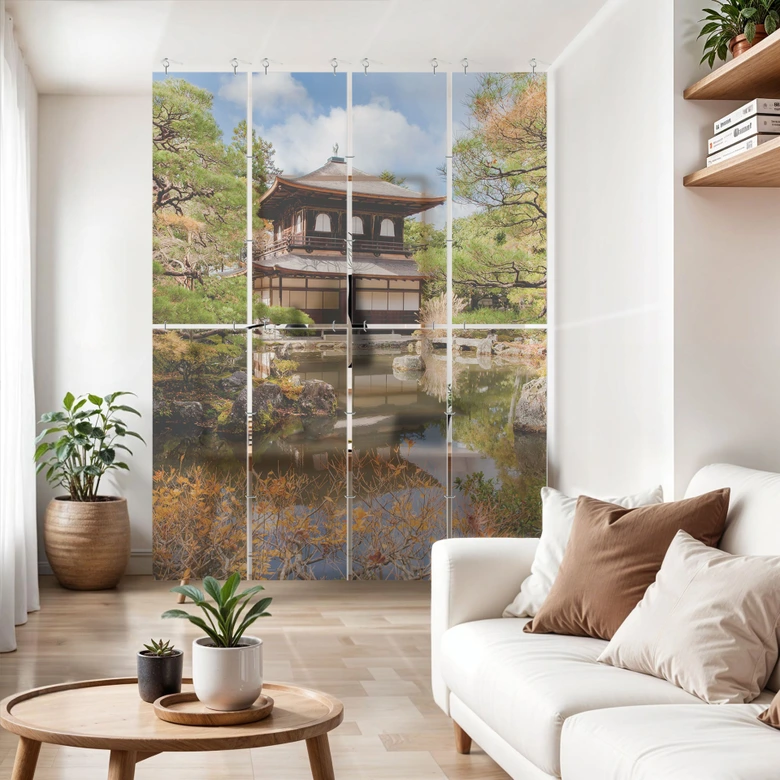 Divisorio per ambienti, schermo, schermo appeso per la privacy Tempio giapponese 