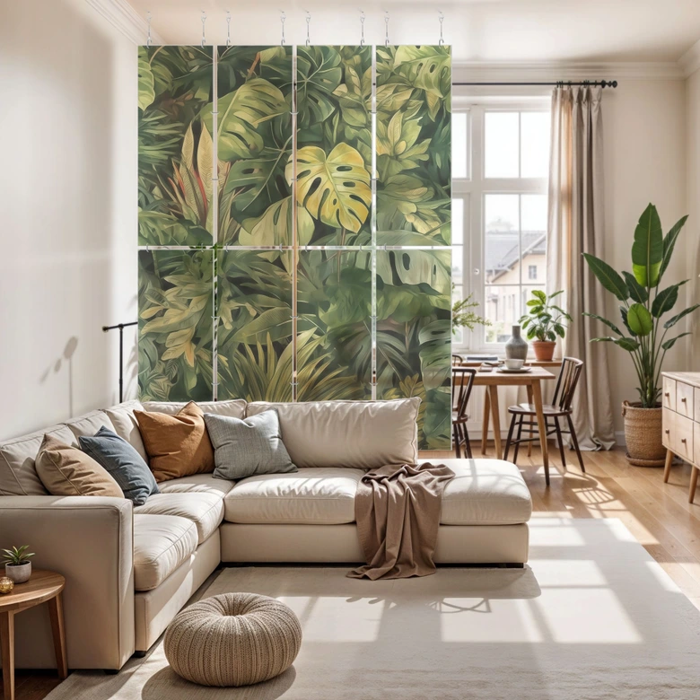 Séparation de pièce, paravent, paravent suspendu Plantes de la jungle - Jaszke 