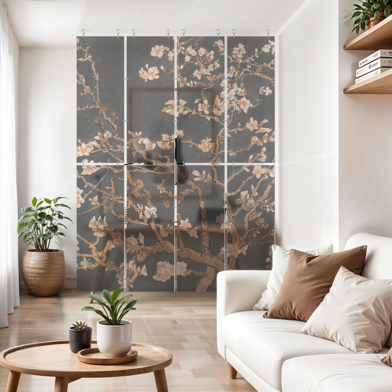 Séparation de pièce, paravent, paravent suspendu Fleur d'amandier automnale - Van Gogh 