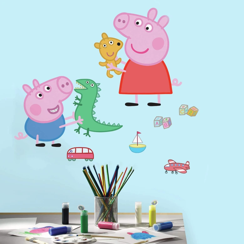 Muursticker set Peppa Pig  met George 