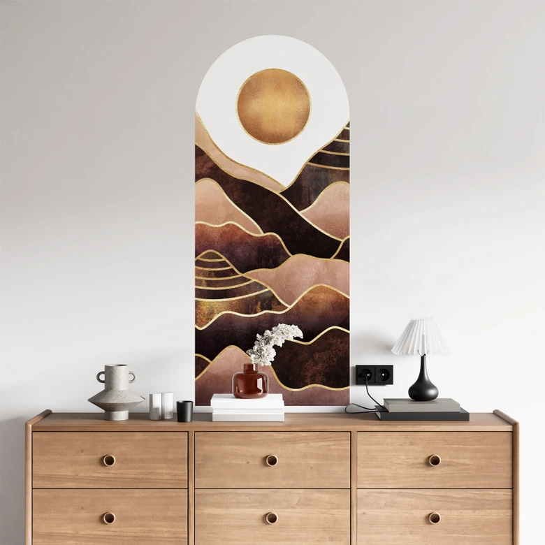 Wall sticker round arch wall panel sunset - Fredriksson - narrow 