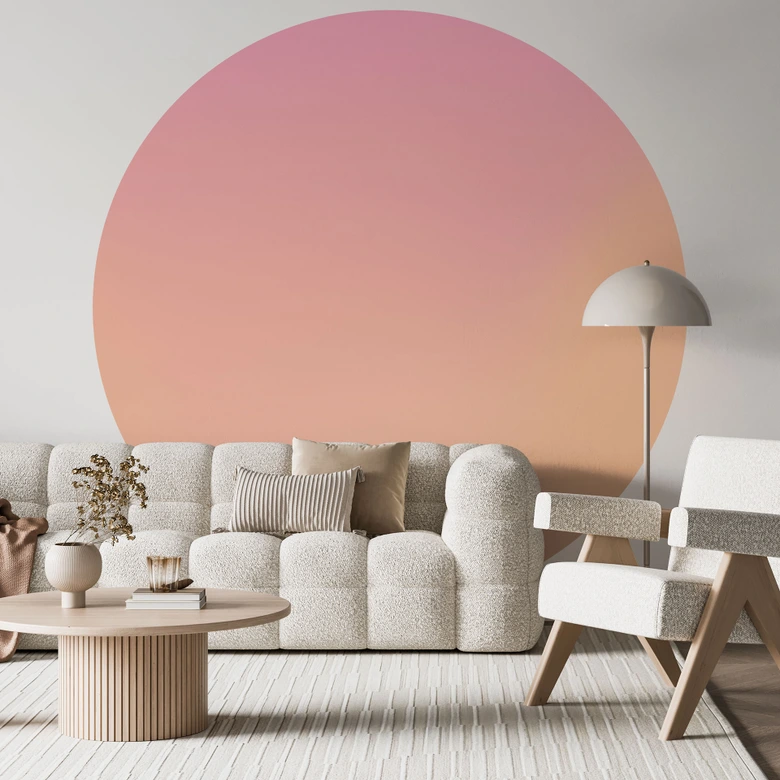 Fototapete Ombre - Himbeer-Eis - Rund - Selbstklebend/Vlies 