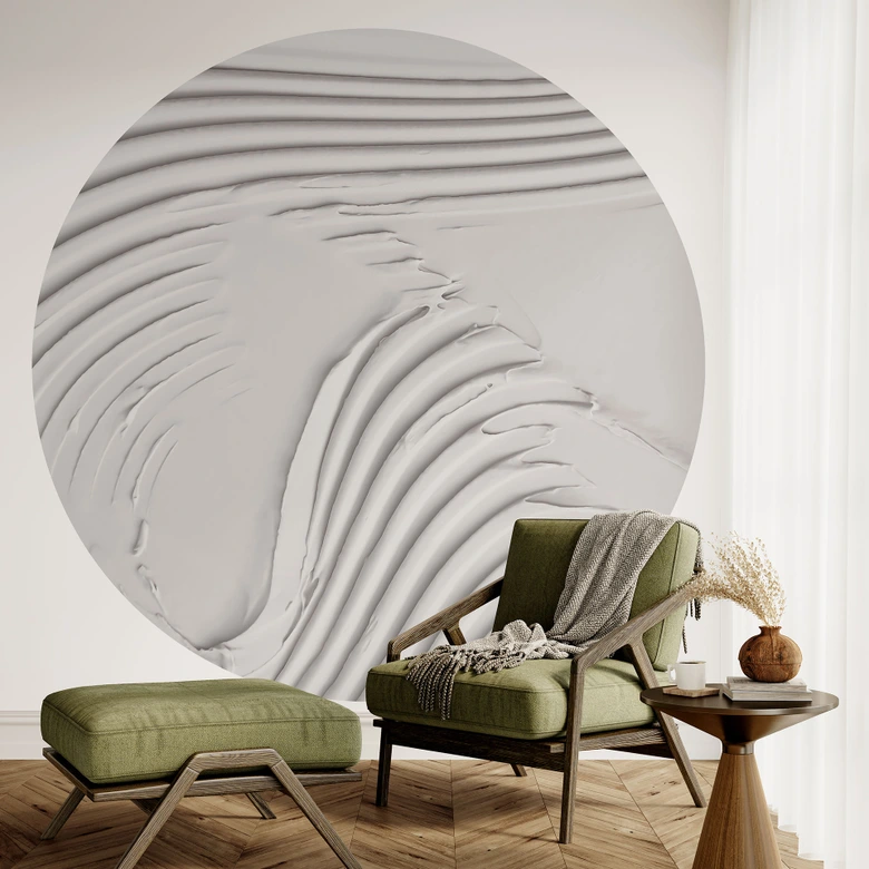 Soft Structures in Beige Wall Mural - Pictufy Studio - Round - non self-adhesive/self-adhesive wallpapers 