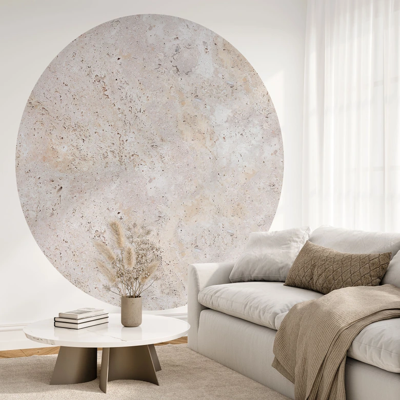Fotomural de piedra beige - Pictufy Studio - Redondo - Papel pintado autoadhesivo/no tejido 