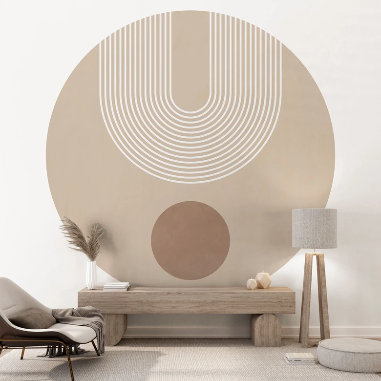 Wall Mural Abstract Geometry in Balance - Ristova - Round - non self-adhesive/self-adhesive wallpapers 