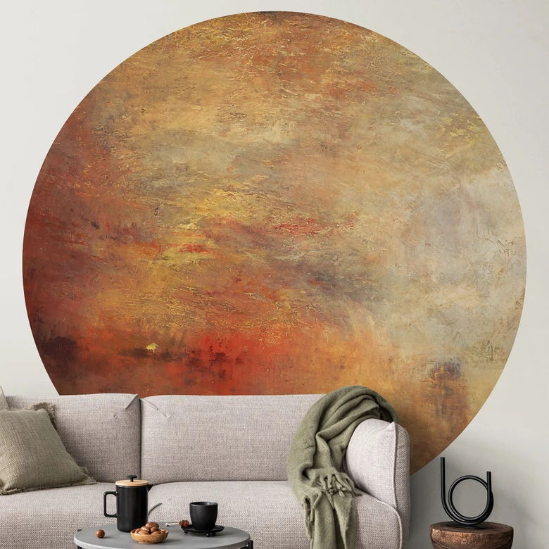 Fototapete Turner - Sonnenuntergang über einem See - Rund - Selbstklebend/Vlies 