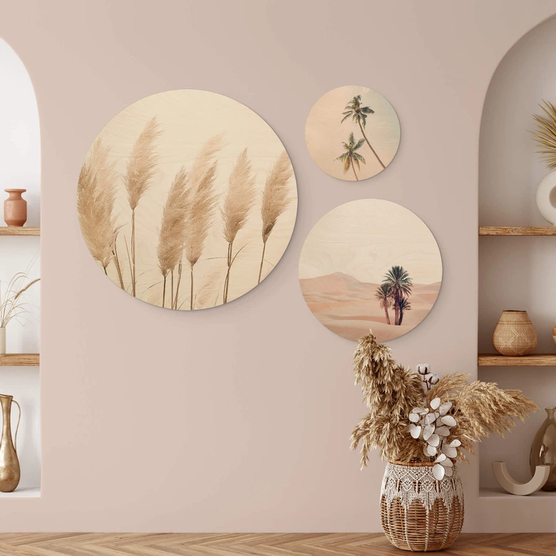 Wandcirkel Hout Set Sisi & Seb - Warme Zomer (3-delig) 